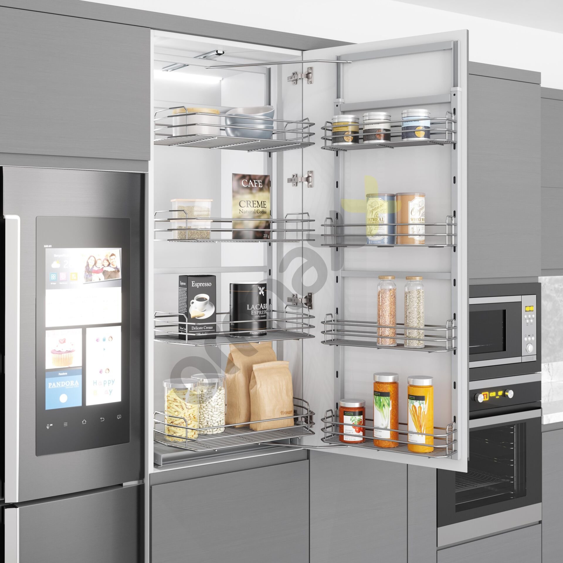 Starax S-1222-A İkiz Kiler Antrasit Modül:60 Cm {E:53 D:51 Y:125-140 Cm}