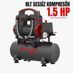 Catpower Sessiz Yağsız Kompresör 1,5 HP 8 Lt CAT1110
