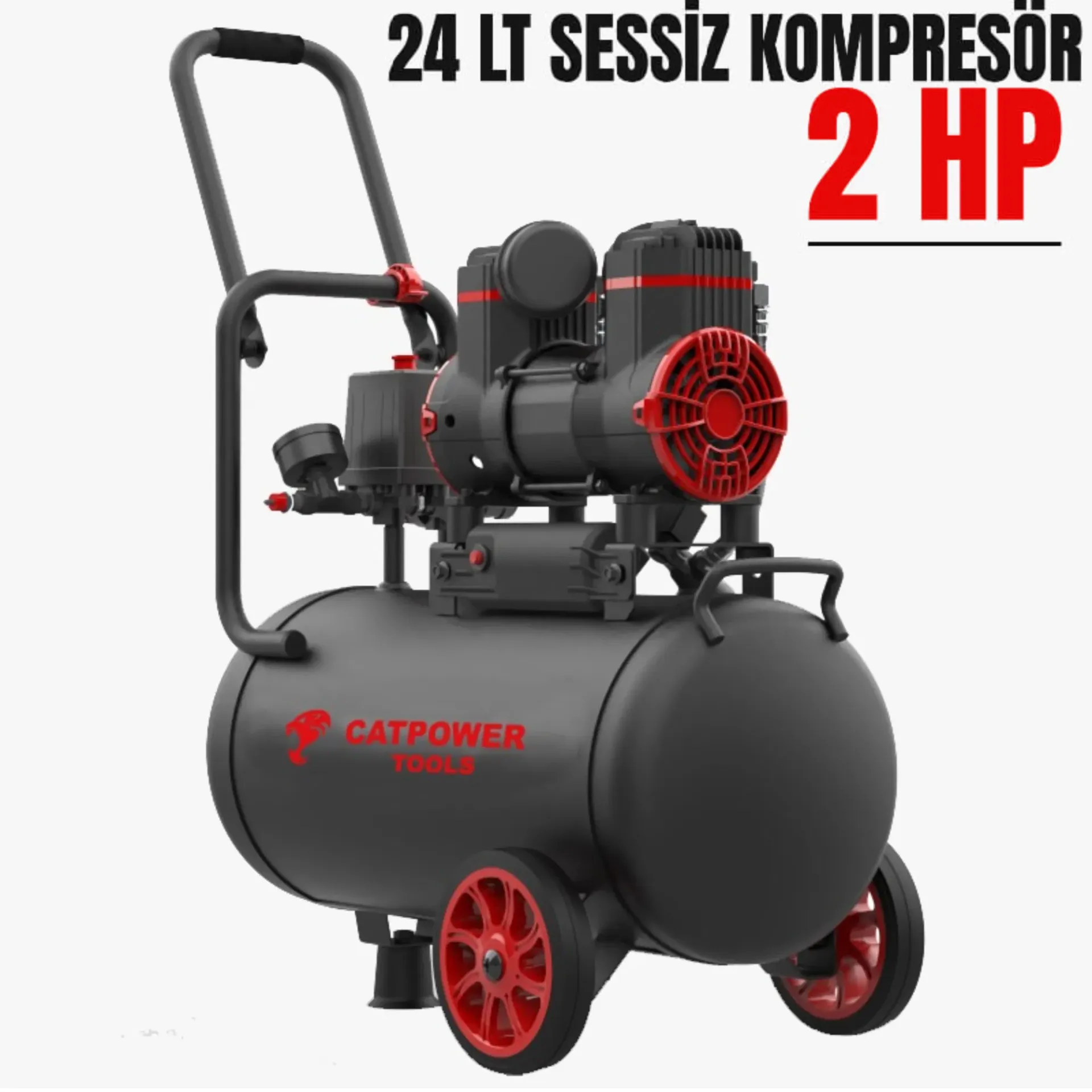 Catpower Sessiz Yağsız Kompresör 2 HP 24 Lt CAT1126