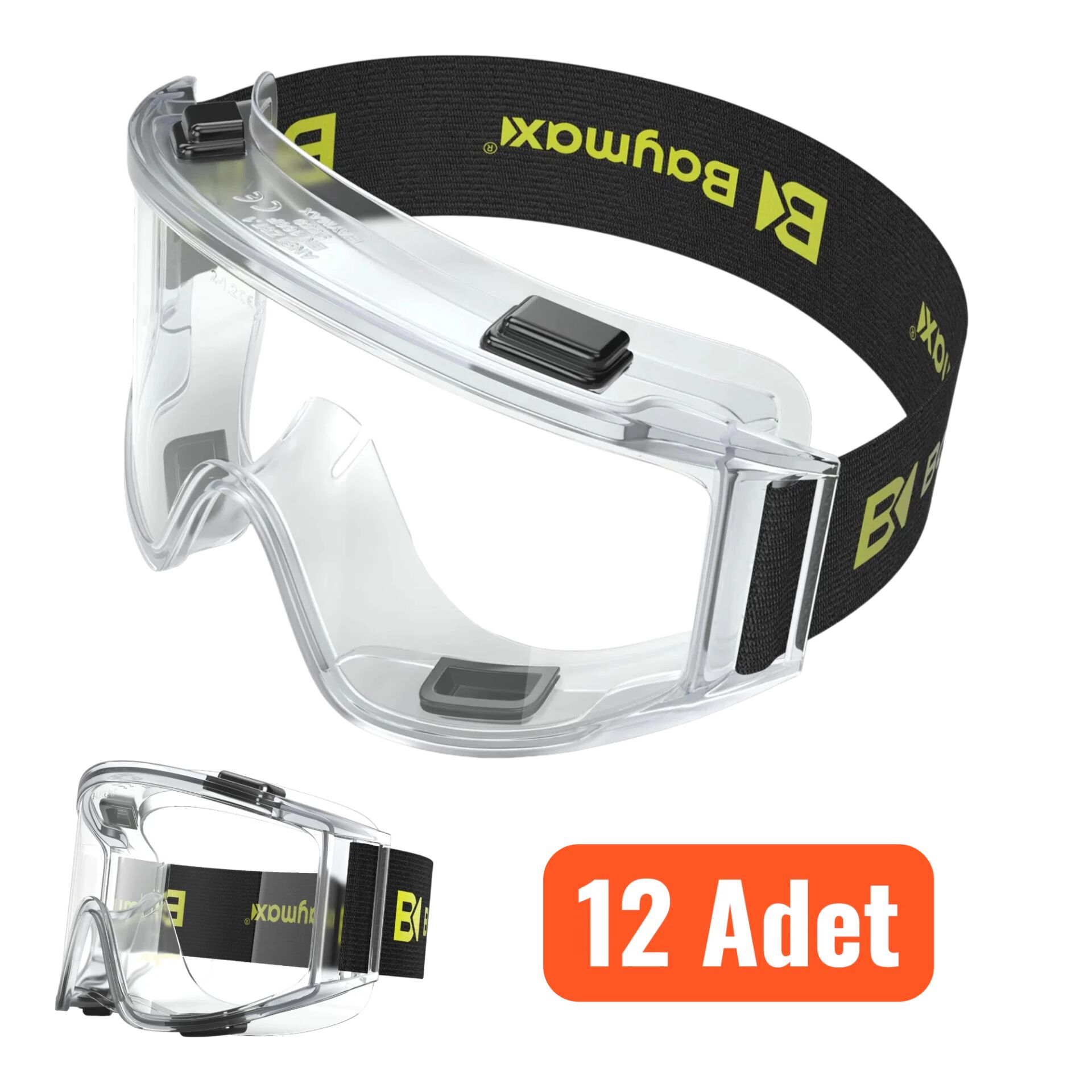 Baymax S-550 Grand Koruyucu Gözlük Şeffaf 12'li Paket