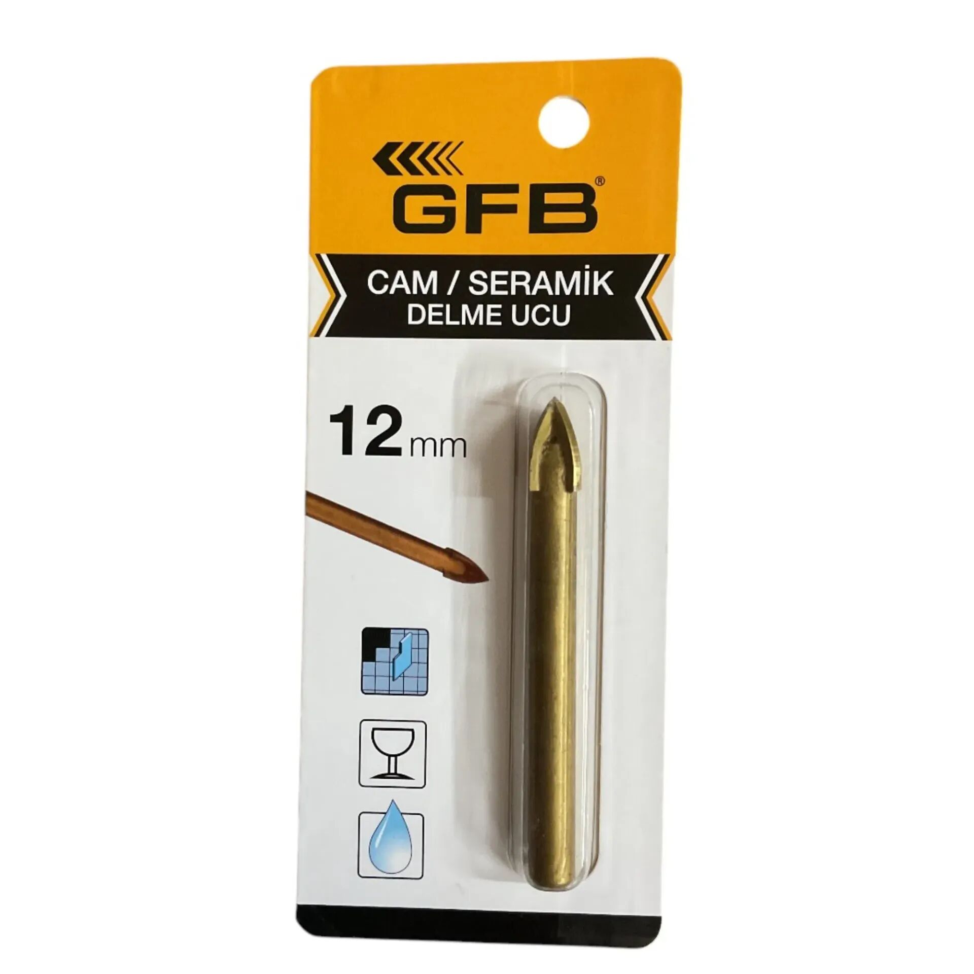 Gfb 4607 Cam-Seramik Delme Matkap Ucu Ø:12 mm 5'li Paket