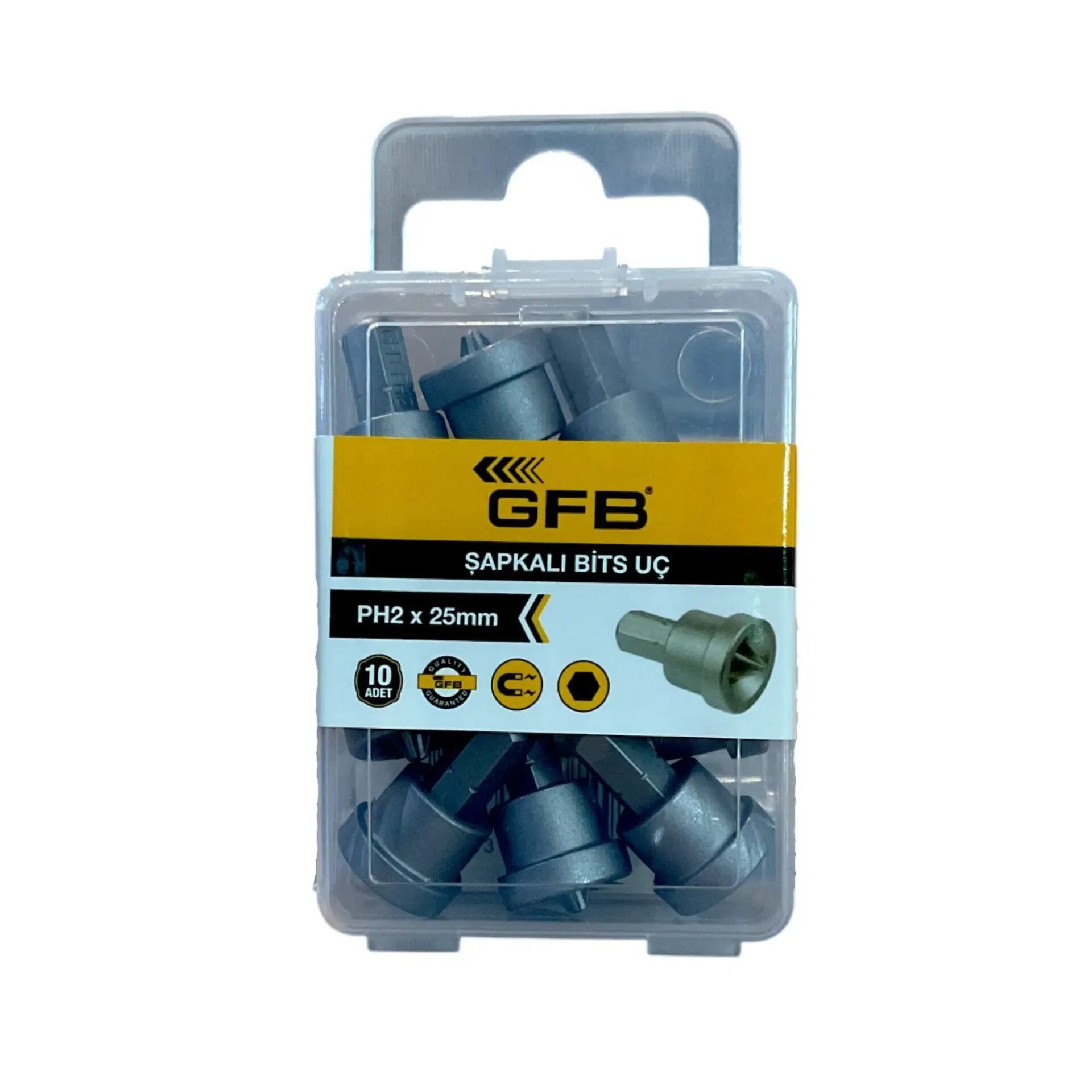 Gfb 2557 Şapkalı Bits Uç PH2 25 mm 10'lu Paket