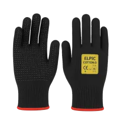 Elpic Cotton D Siyah Dotlu Eldiven 10 No 240'lı Koli