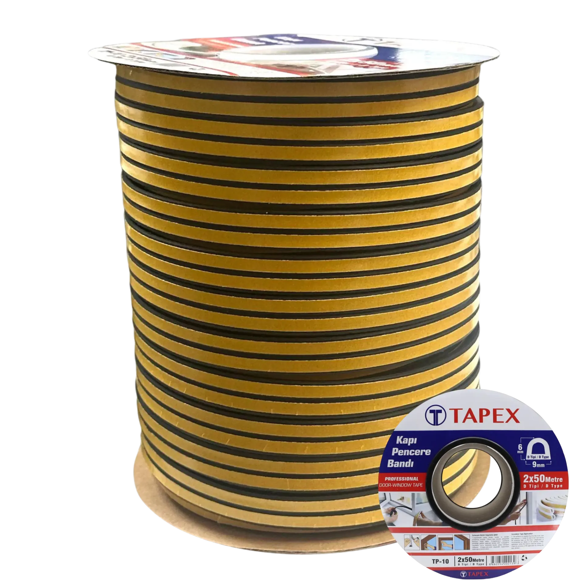 Tapex Kapı Pencere Bandı Antrasit Gri 2x50 mt D Tipi 6*9 mm