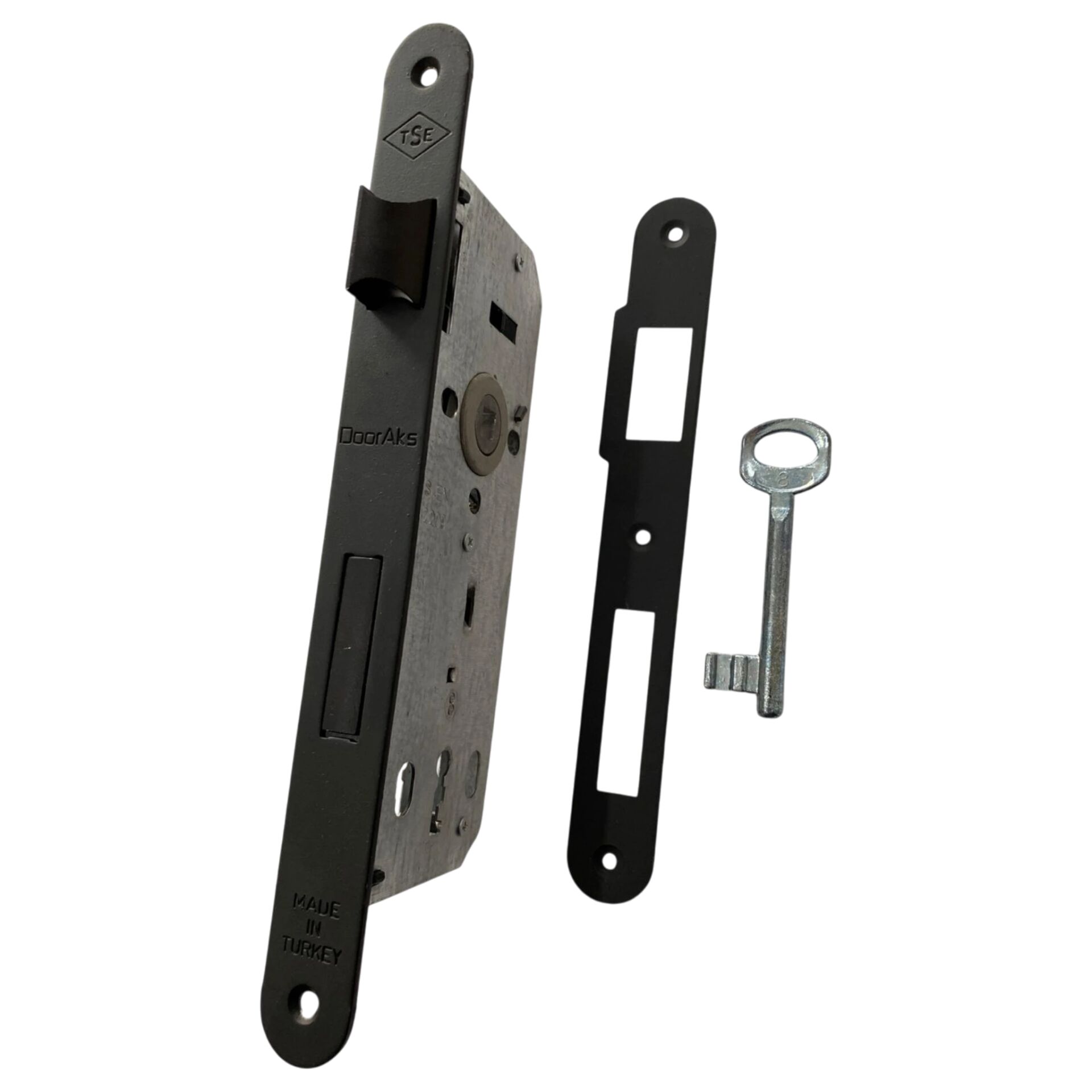 Dooraks 111E Oda Kilidi 40 mm Siyah Ayna:Oval 23 mm