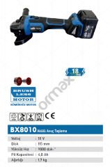 Labor Akülü Avuç Taşlama 115 mm 18 V 4,0 Ah Kömürsüz Motor BX8010