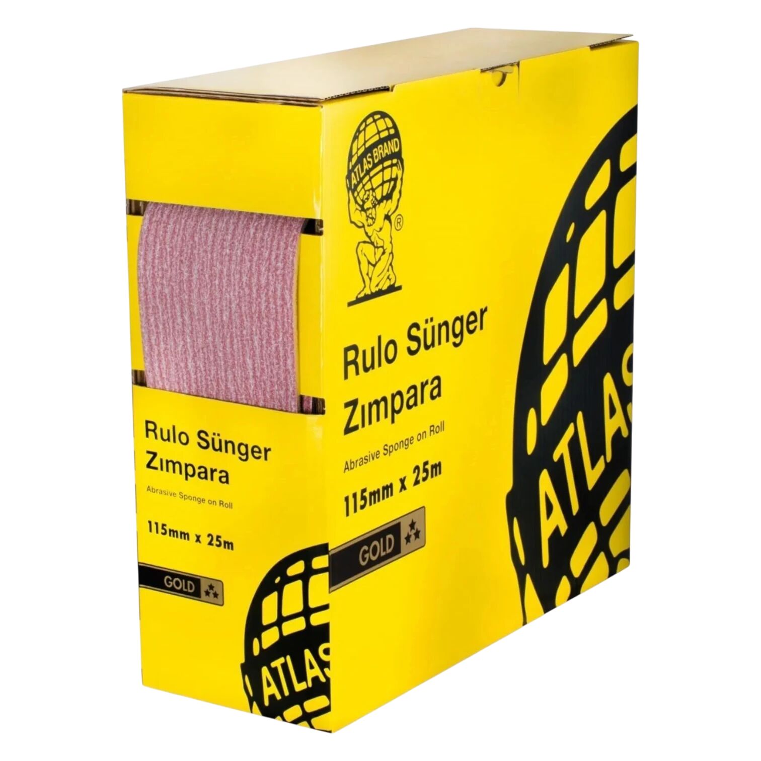 Atlas Rulo Sünger Zımpara Gold 115 mm 25 mt 180 Kum