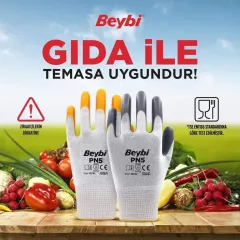 Beybi PN5 Naylon Nitril Eldiven Sarı - 288'li Koli