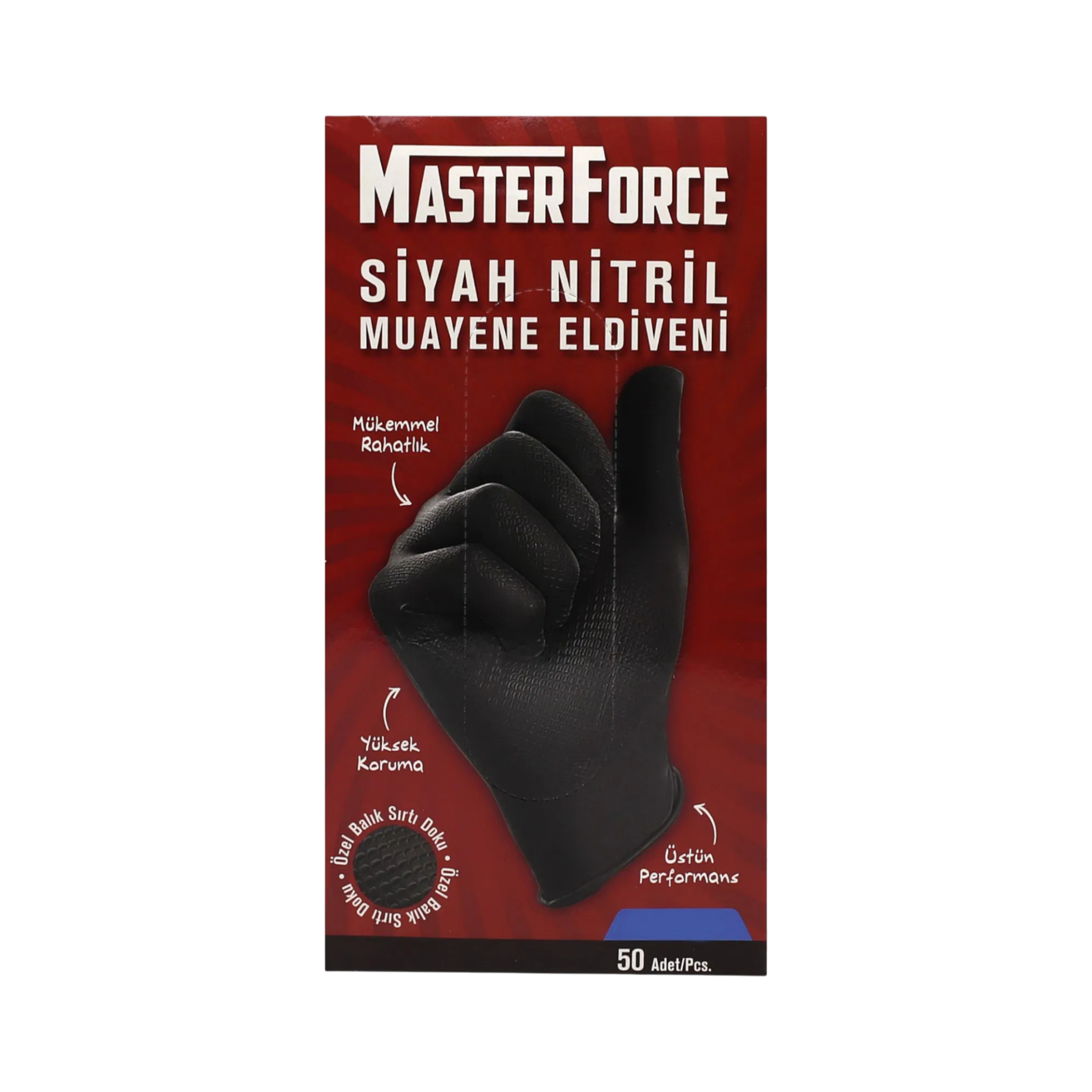 Master Force Siyah Nitril Muayene Eldiveni Extra Large