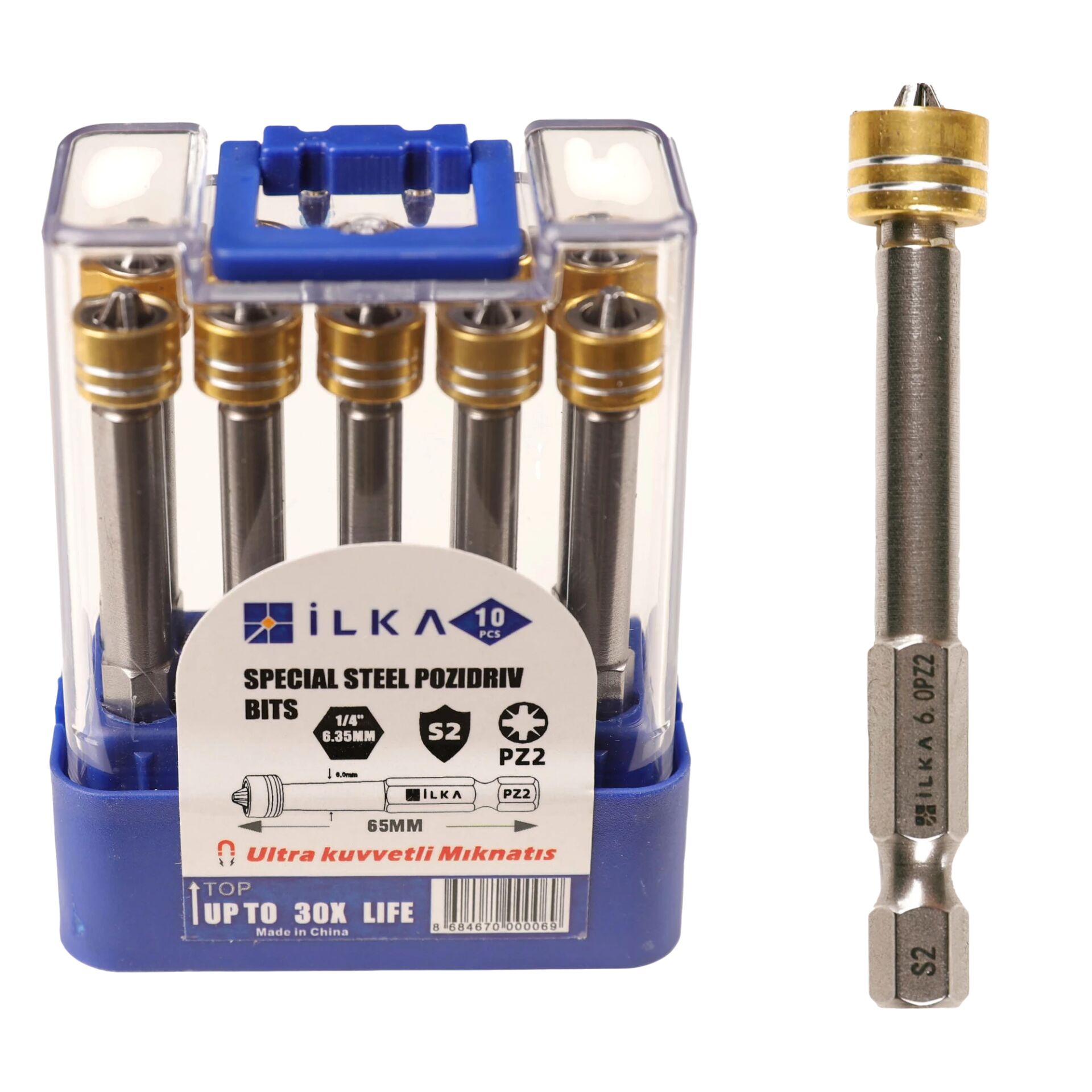 İlka Özel Yüzüklü Bits Vidalama Ucu PZ 2*65 mm