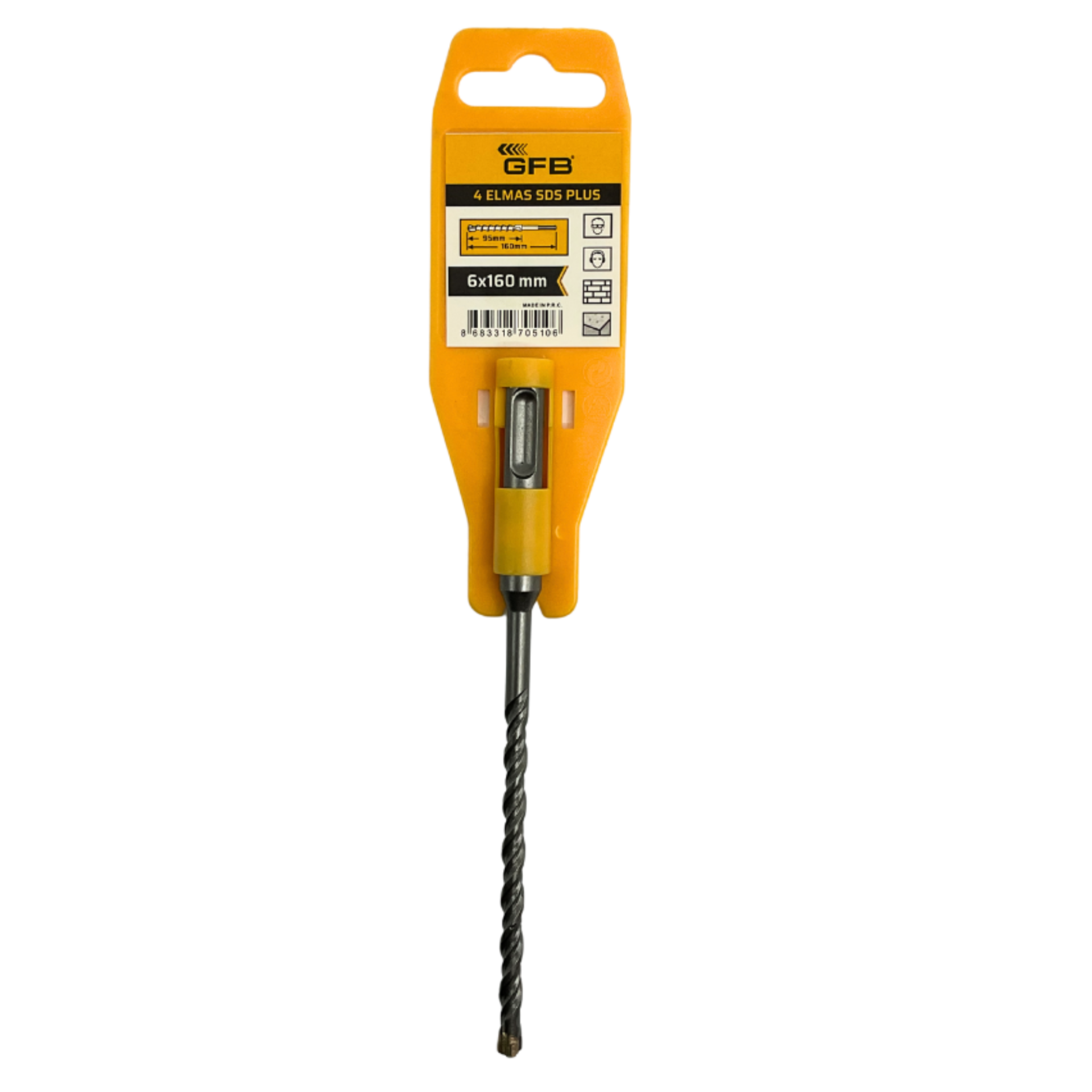 GFB 2077 Sds 6x160 mm Plus Matkap Ucu 4 Elmaslı 10'lu Paket