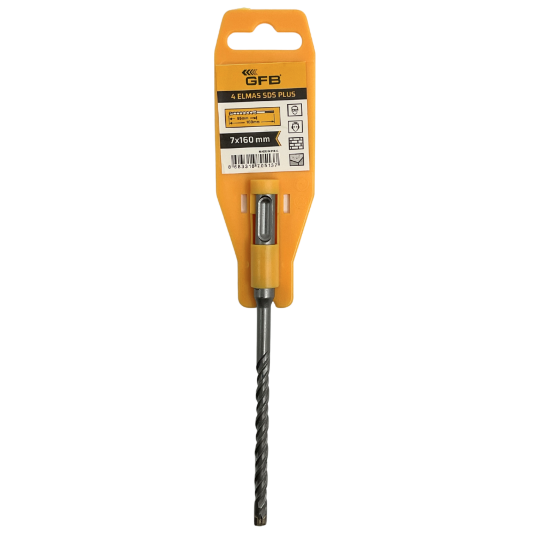 GFB 2080 Sds 7x160 mm Plus Matkap Ucu 4 Elmaslı 10'lu Paket