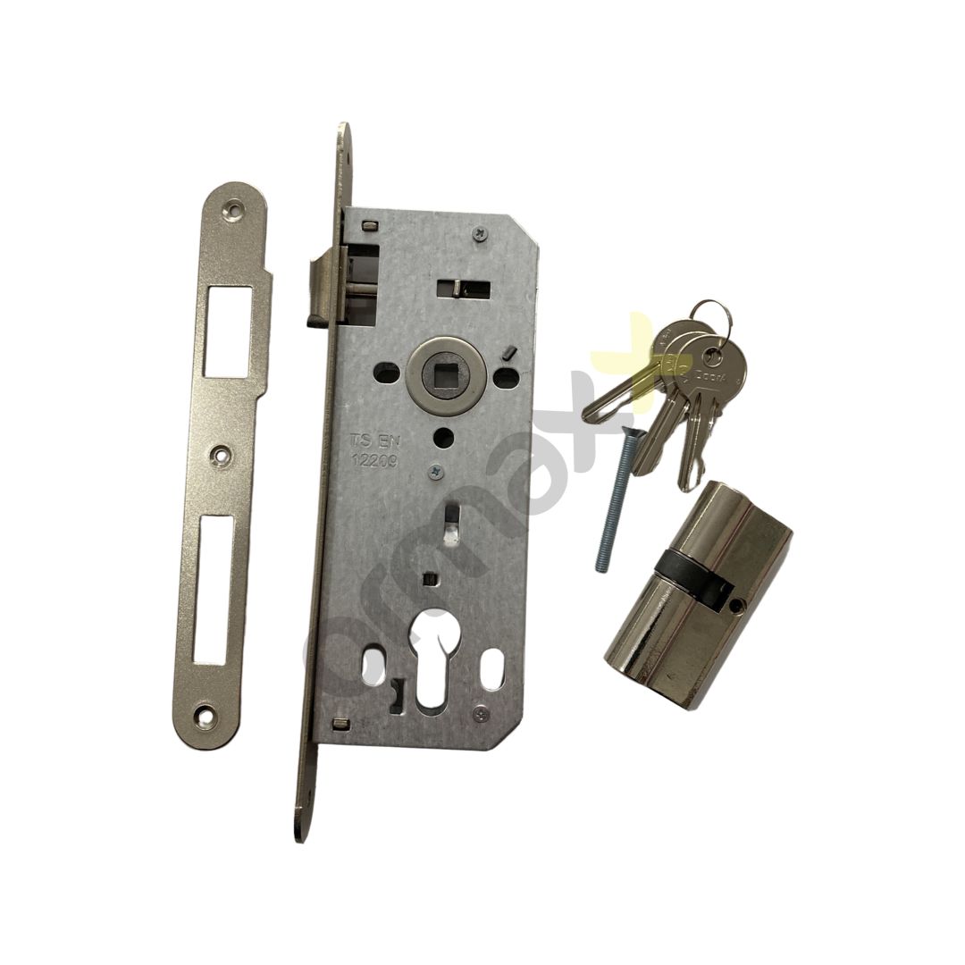 Dooraks Silindirli Kilit 45 mm Ayna:23 Mm Oval Nikel 245CB Barel:68 Mm