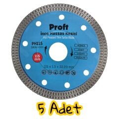 Proft İnce Hassas Mermer-Granit-Seramik-Porselen Kesici 115*1.3*22 mm Mavi 5'li Paket