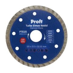 Proft Turbo Mermer-Granit-Seramik-Asfalt-Beton Kesici 115*2,0*22 mm 5'li Paket