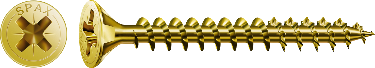 Spax Sunta Vidası 2,5*16 mm 1000'li Paket Havşa Başlı Tam Diş Sarı / Vidalama Ucu: PZ1