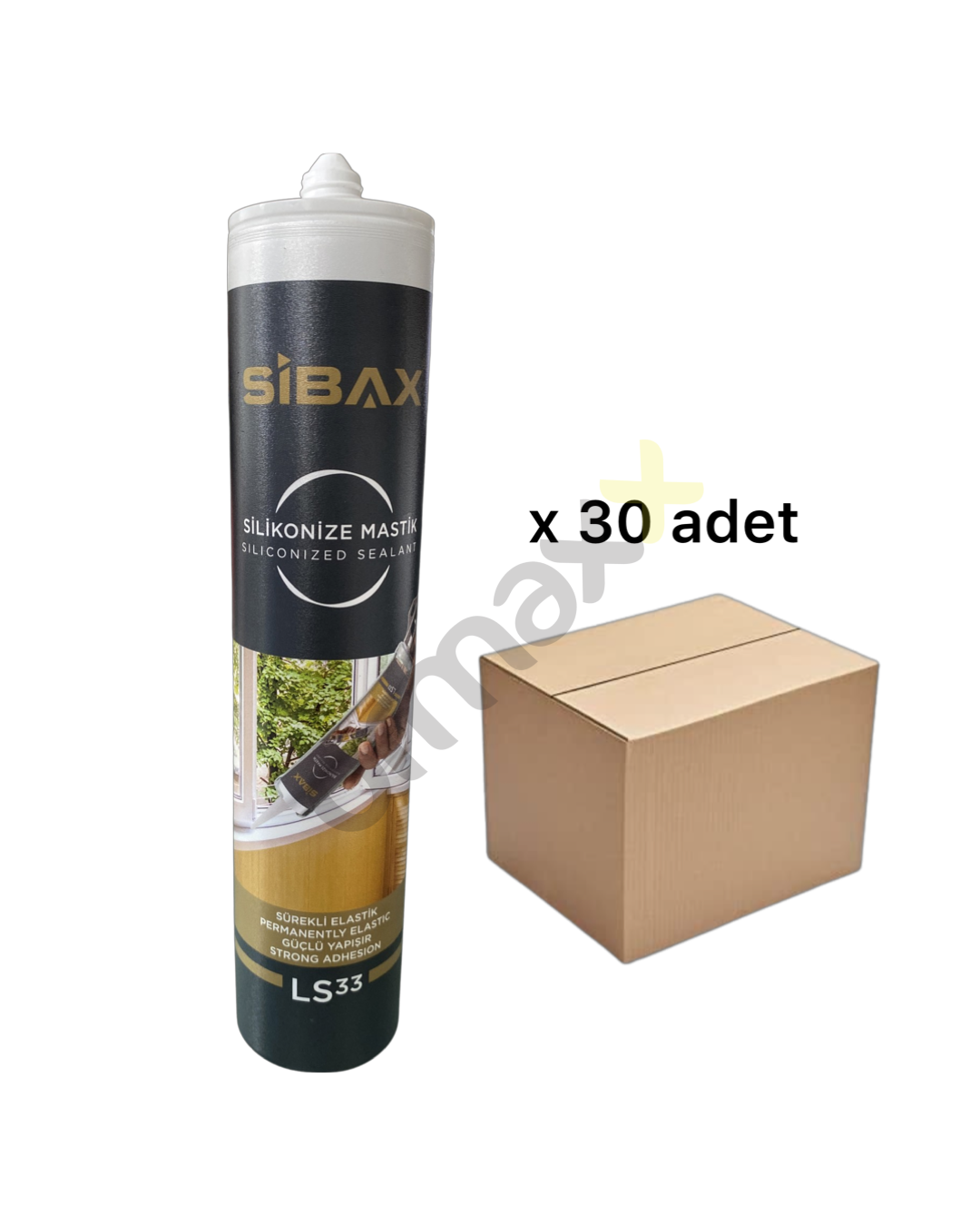 Sibax Silikonize Mastik Gri 500 Gr LS33 30'lu Koli