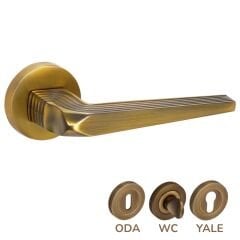 Kahire Rozetli Zamak Oda Kapı Kolu Kestane