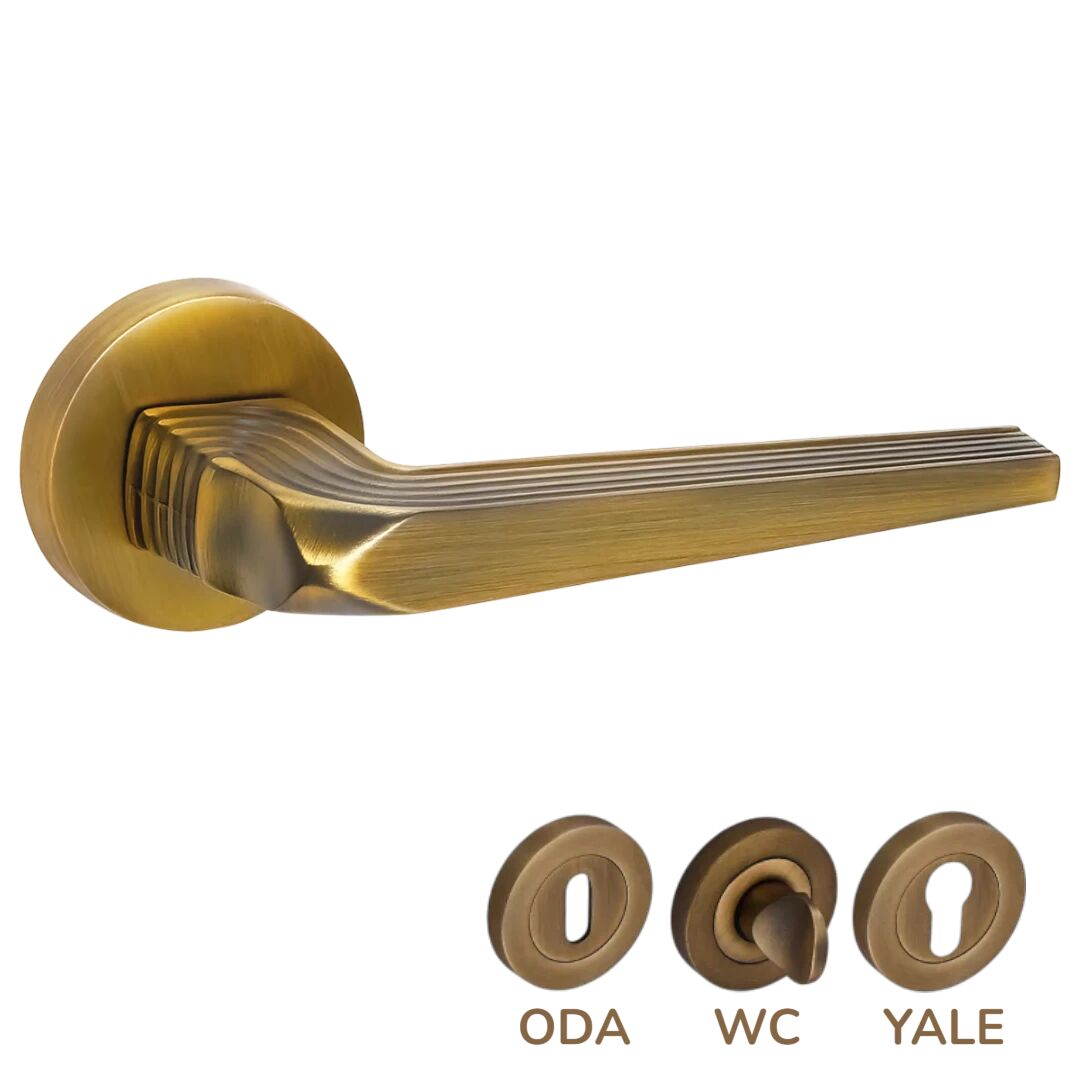 Kahire Rozetli Zamak Wc Kapı Kolu Kestane