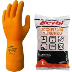 Beybi Korun Turuncu Eldiven No:9 - 12'li Paket