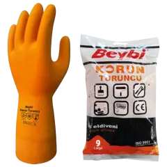 Beybi Korun Turuncu Eldiven No:9 12'li Paket