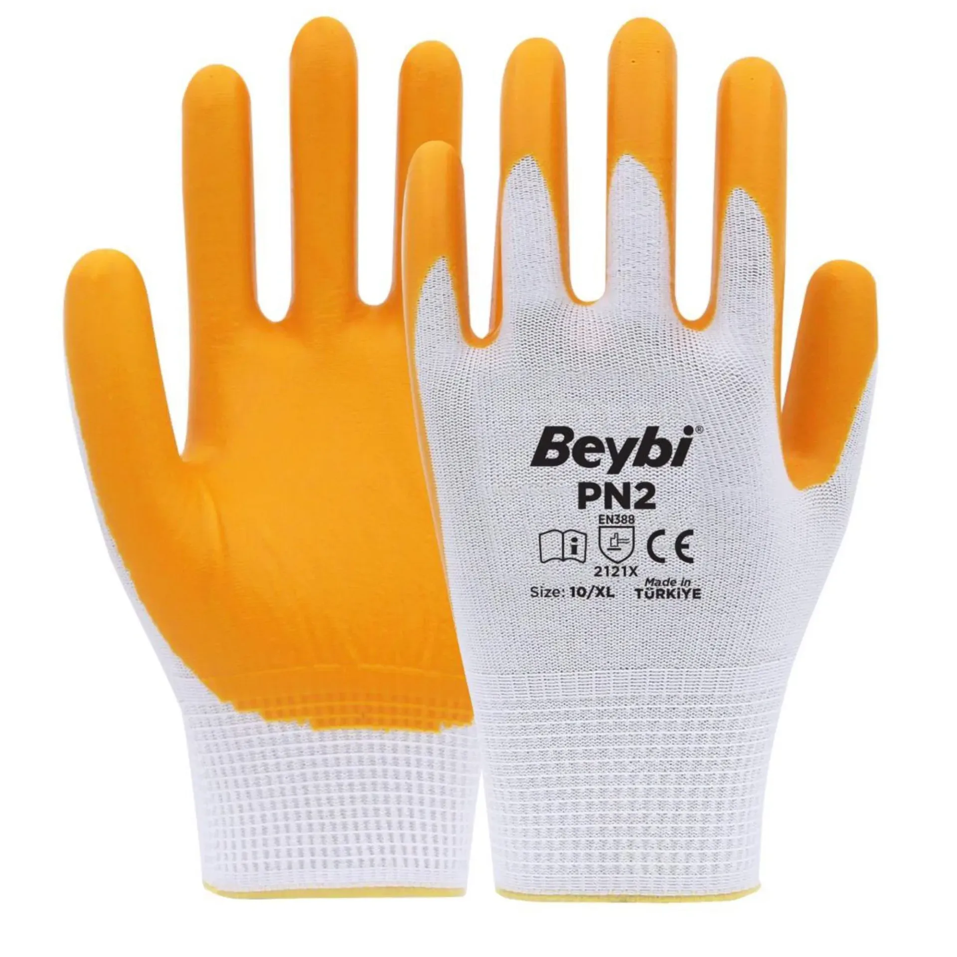 Beybi PN2 Naylon Nitril Eldiven Sarı - 504'lü Koli