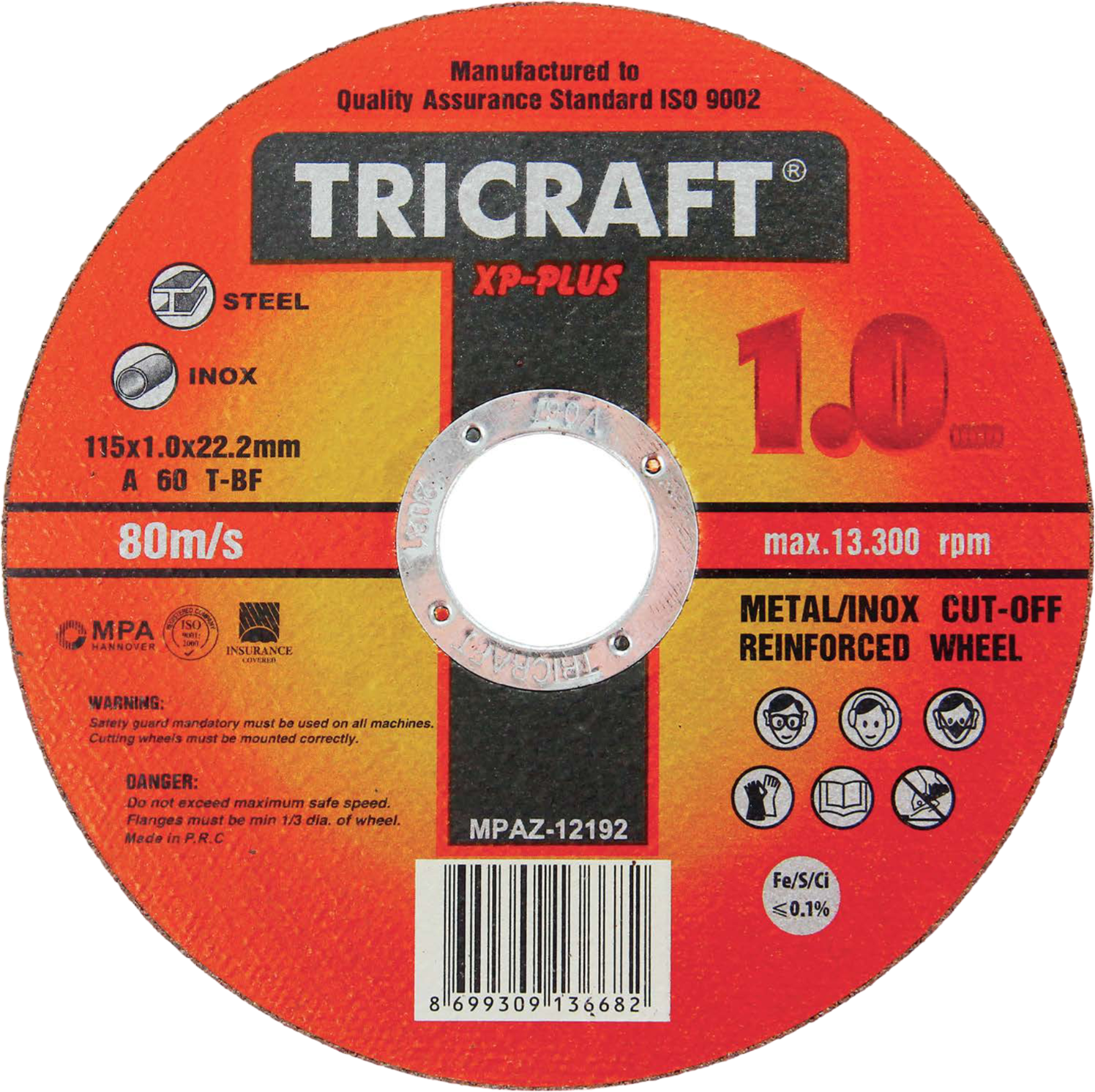 Meşem Tricraft İnox Kesici Taş 115x1.0x22 mm 25’li Paket