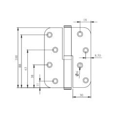Oval Okka Menteşe Saten 10 cm K:2,5 mm