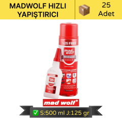 Madwolf Mega Hızlı Yapıştırıcı Sprey:500 Ml Jel:125 Gr 25'li Koli