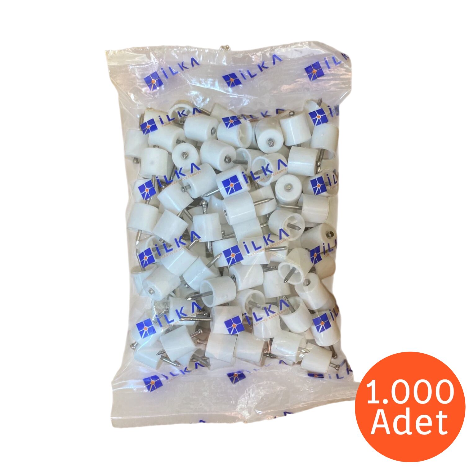 Çivili Raf Pimi Lüks Beyaz 1000'li Paket