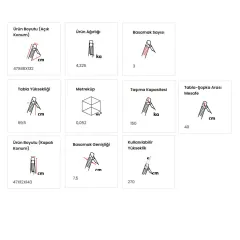 Doğrular Perilla Riser Ev Tipi Siyah Merdiven 3+1