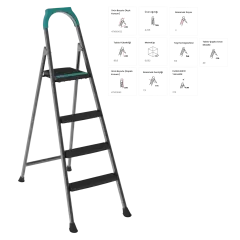 Doğrular Perilla Riser Ev Tipi Siyah Merdiven 3+1