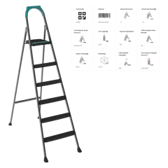 Doğrular Perilla Riser Ev Tipi Siyah Merdiven 5+1