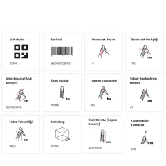 Doğrular Perilla Riser Ev Tipi Siyah Merdiven 6+1