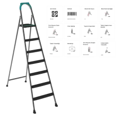 Doğrular Perilla Riser Ev Tipi Siyah Merdiven 6+1