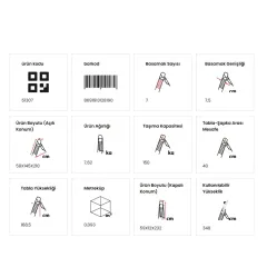 Doğrular Perilla Riser Ev Tipi Siyah Merdiven 7+1