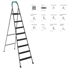 Doğrular Perilla Riser Ev Tipi Siyah Merdiven 7+1