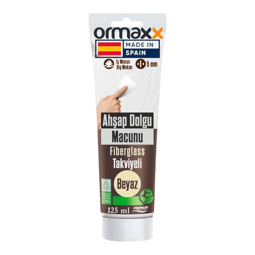 Aguaplast - Beyaz Fiberglass Katkılı Ahşap Dolgu Tamir Macunu 125 ml