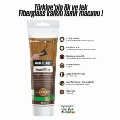 Aguaplast - Beyaz Fiberglass Katkılı Ahşap Dolgu Tamir Macunu 125 ml
