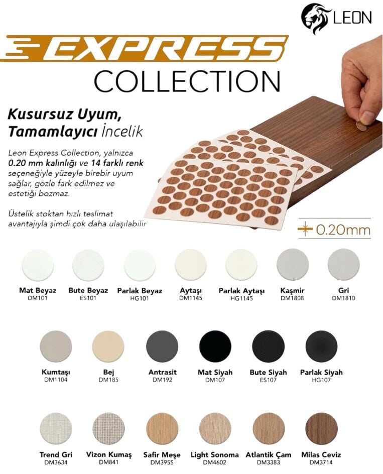 Leon Yapışkanlı Tapa Parlak Beyaz Ø:14 mm HG101 Panel Kodu:D129