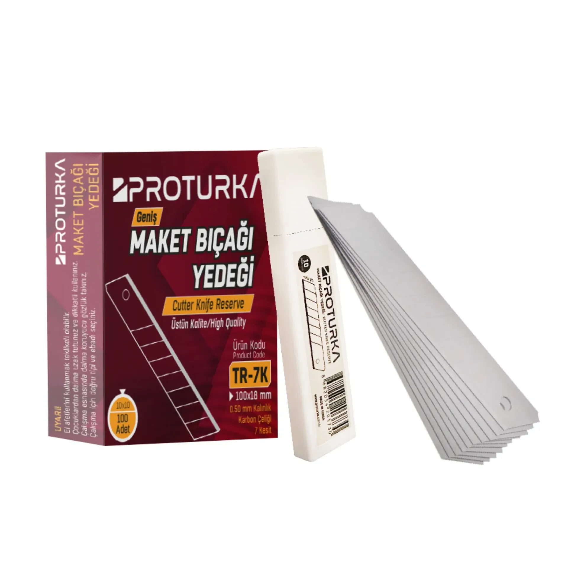 Proturka Maket Bıçağı Yedeği (TR-7K) 0.5 mmx18 mm 100'lü Paket