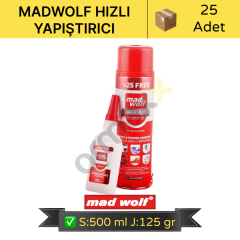 Madwolf Mega Hızlı Yapıştırıcı Sprey:500 Ml Jel:125 Gr 25'li Koli