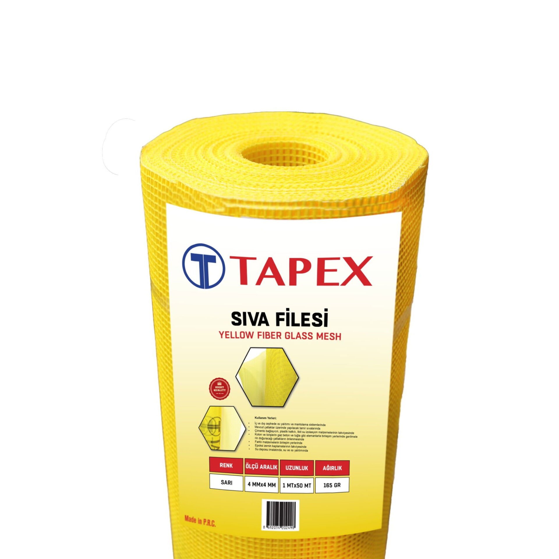 Tapex Sıva Filesi 160 gr Sarı 50 mt