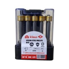 Klaus - Yüzüklü Bits Vidalama Ucu PH 2*65 mm 10'lu Paket - Akıllı Vida İçin