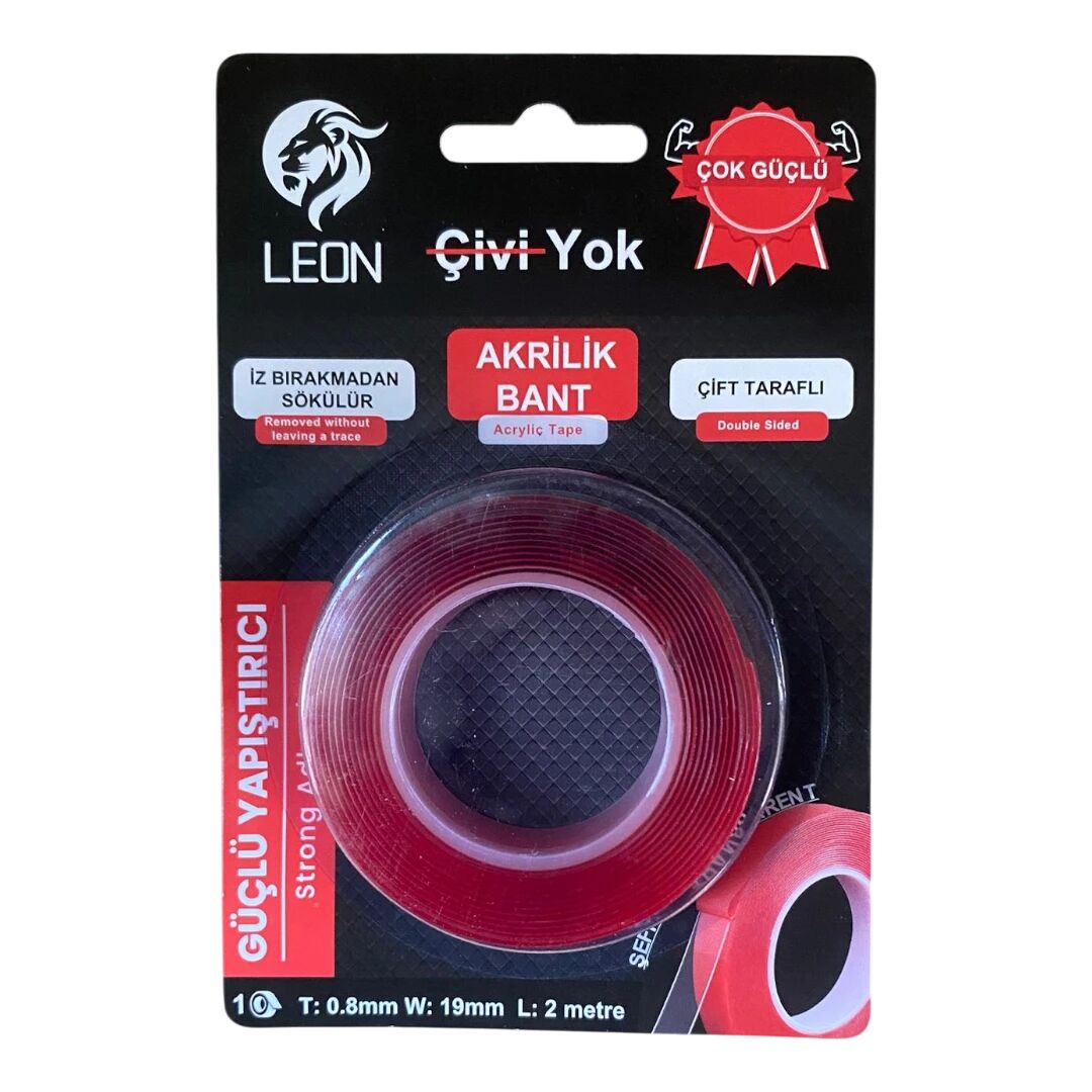 Leon Çift Taraflı Akrilik Bant 19 mm 2 mt