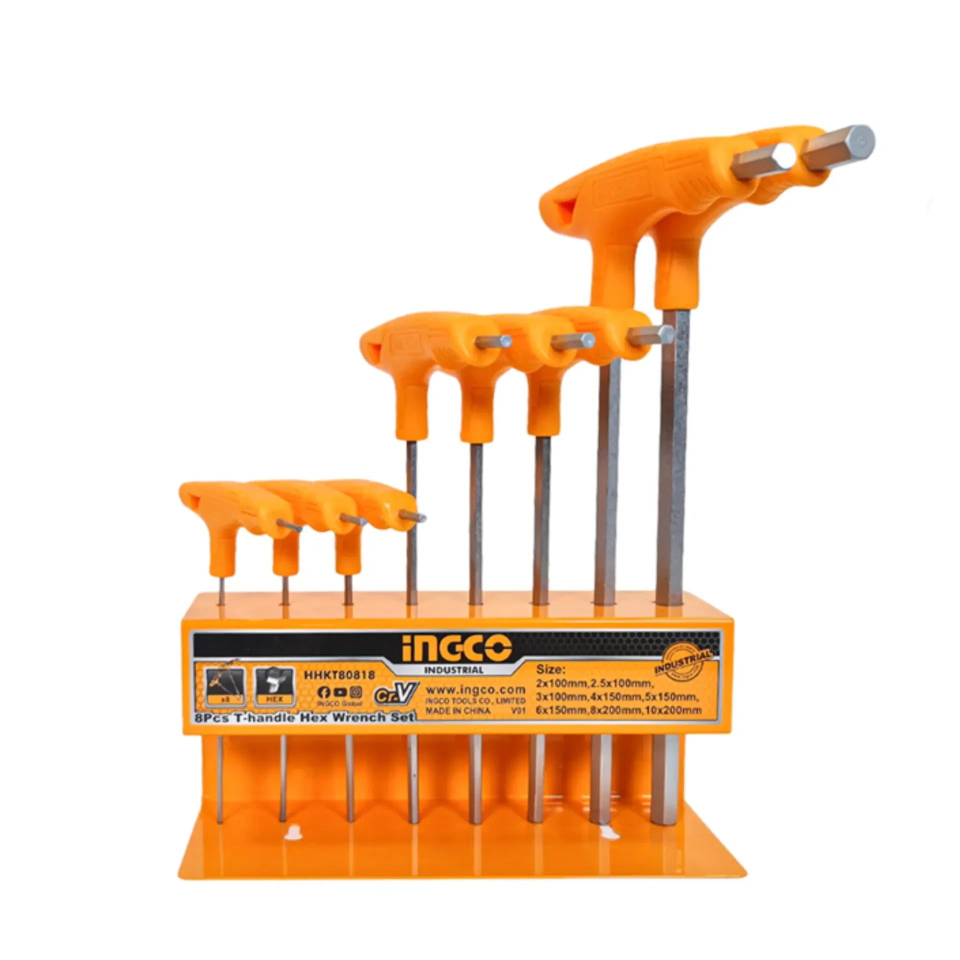 İngco HHKT80818 T Kollu Allen Anahtar Seti 8'li