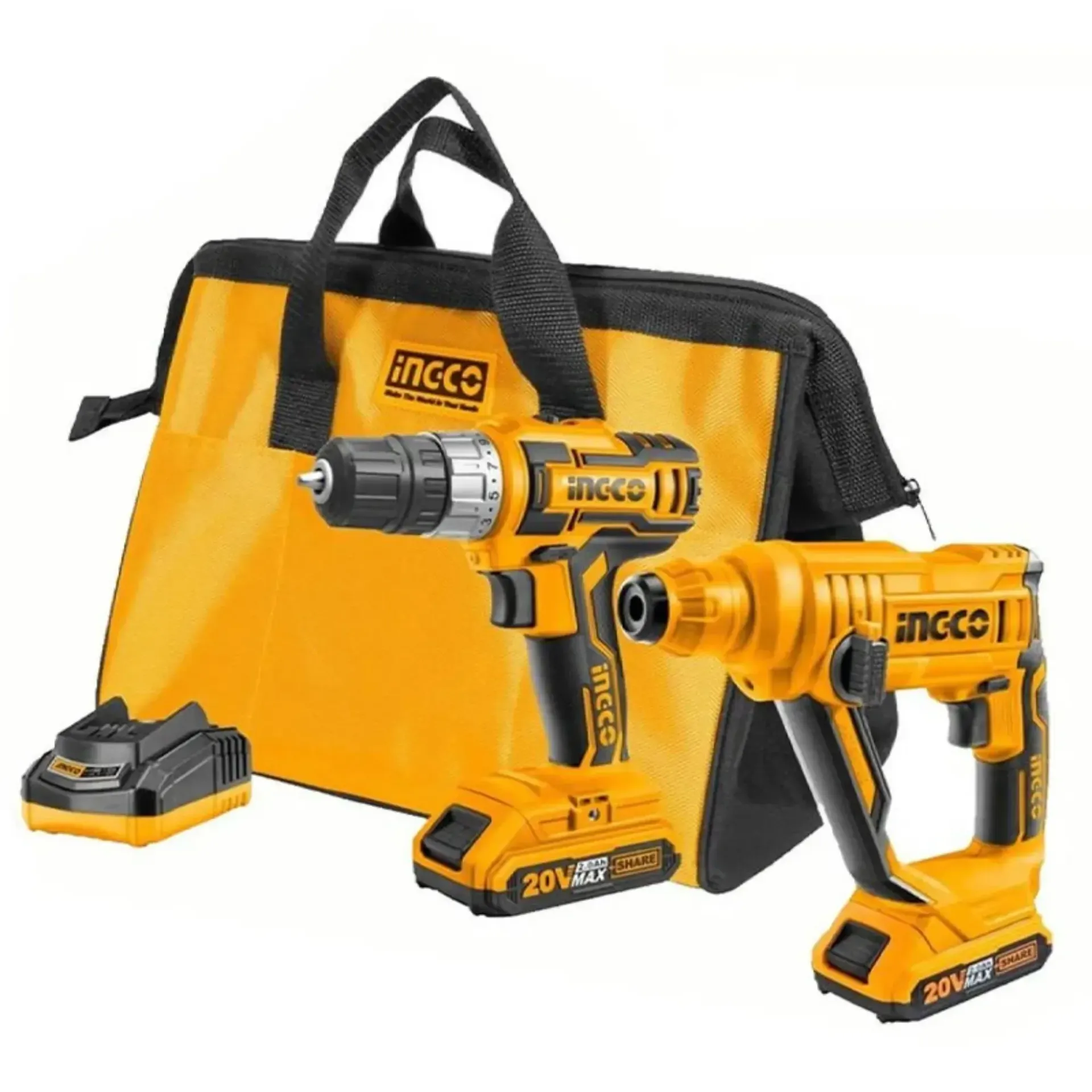 İngco CKLI 2008 Matkap-Kırıcı Delici Set 2'li 20V