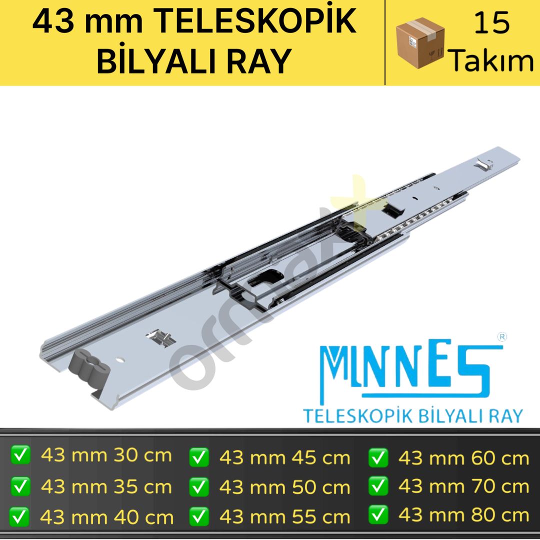 Minnes Teleskopik Ray 43*550 mm 15'li Koli