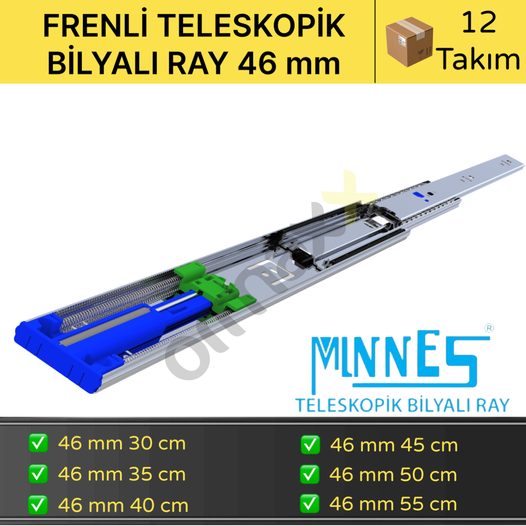 Minnes Frenli Teleskopik Ray 46*300 mm 12'li Koli