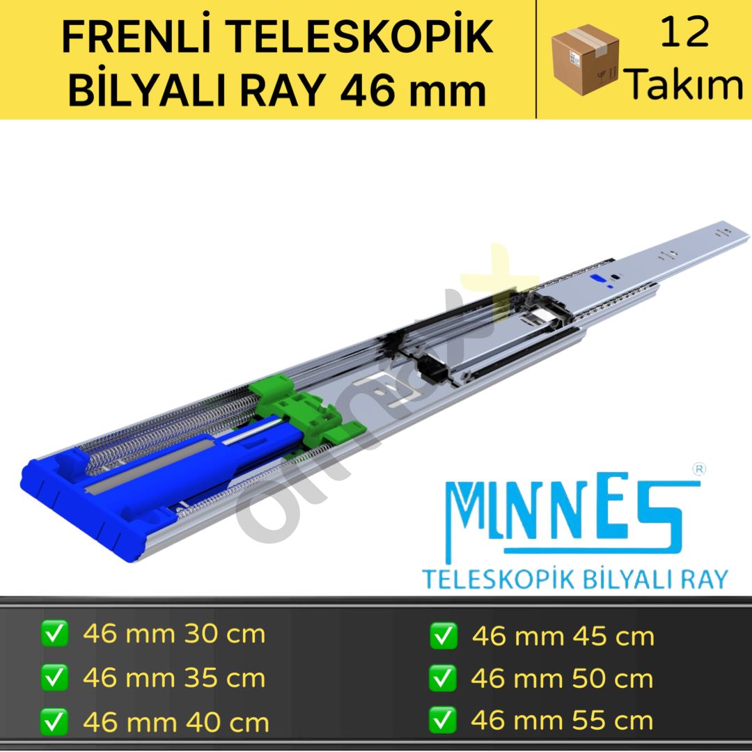 Minnes Frenli Teleskopik Ray 46*400 mm 12'li Koli